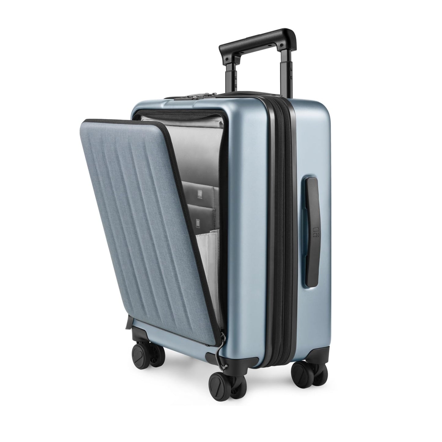 Expandable Carry-On Luggage with Front Compartment and TSA Lock