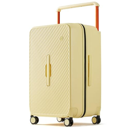 Large Hardside Checked Suitcase with Spinner Wheels and Wide Handle