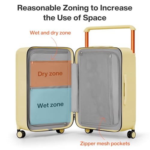 Large Hardside Checked Suitcase with Spinner Wheels and Wide Handle