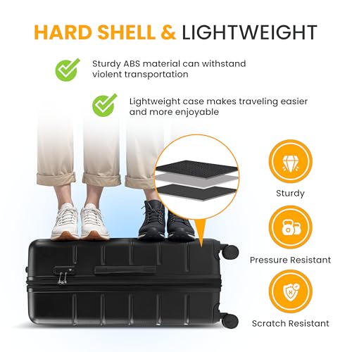 Expandable Hardside Carry-On Suitcase with TSA Lock and Spinner Wheels