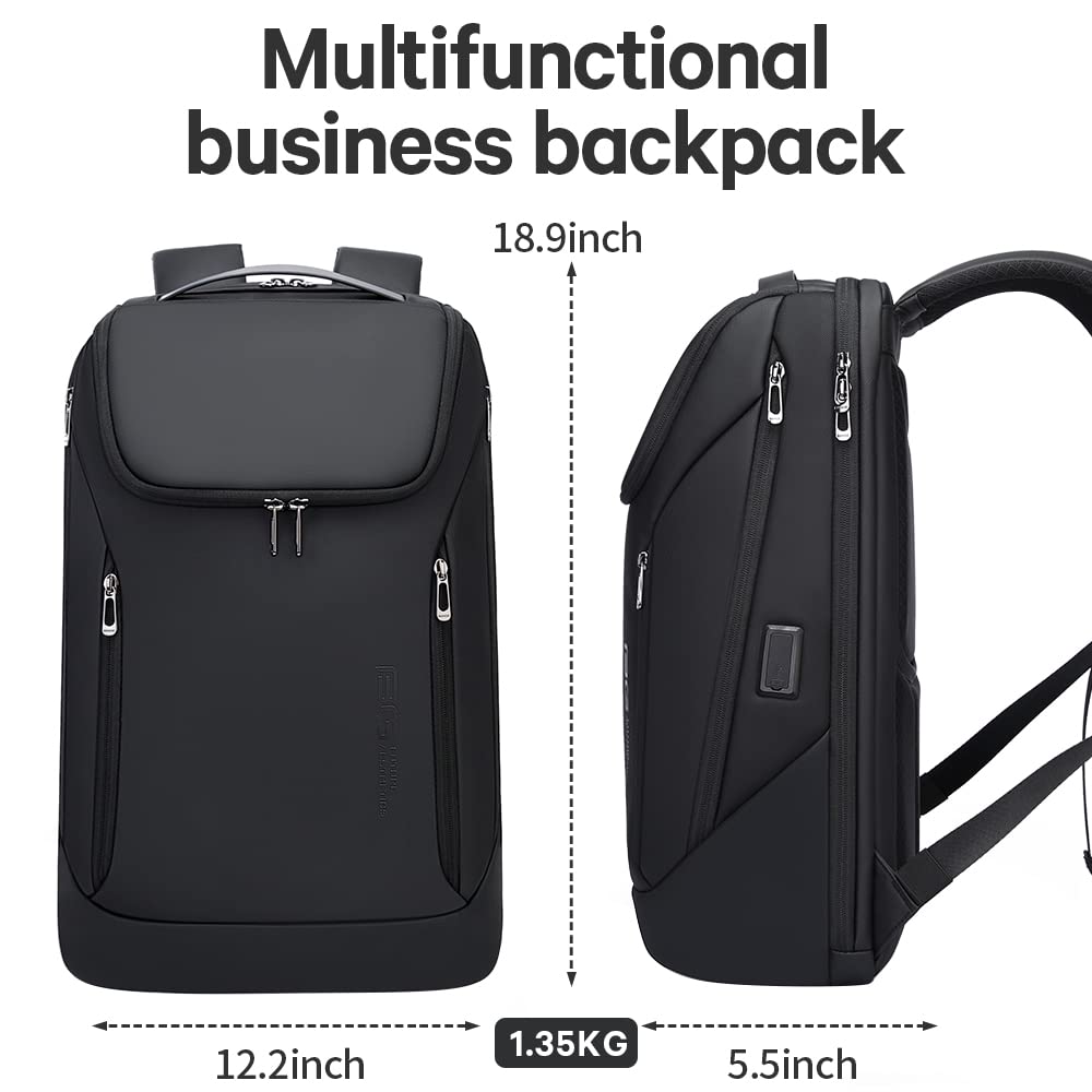 Waterproof Business Laptop Backpack with USB Charging Port