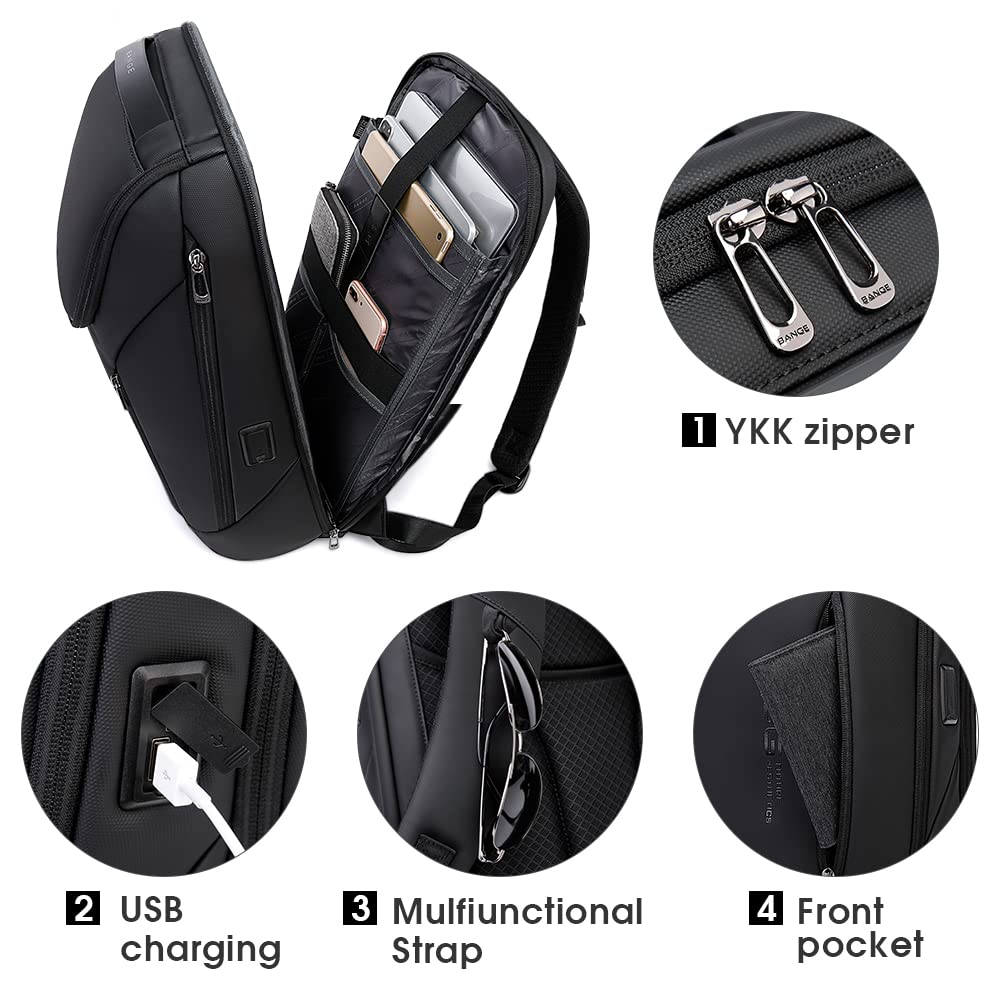 Waterproof Business Laptop Backpack with USB Charging Port