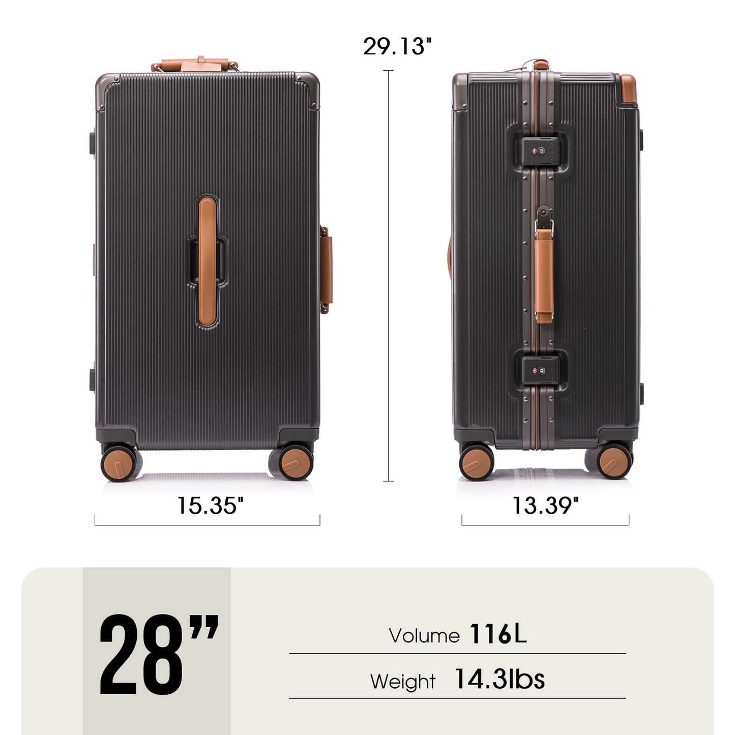 Zipperless Hardside Spinner Suitcase with TSA Lock and Wide Handle