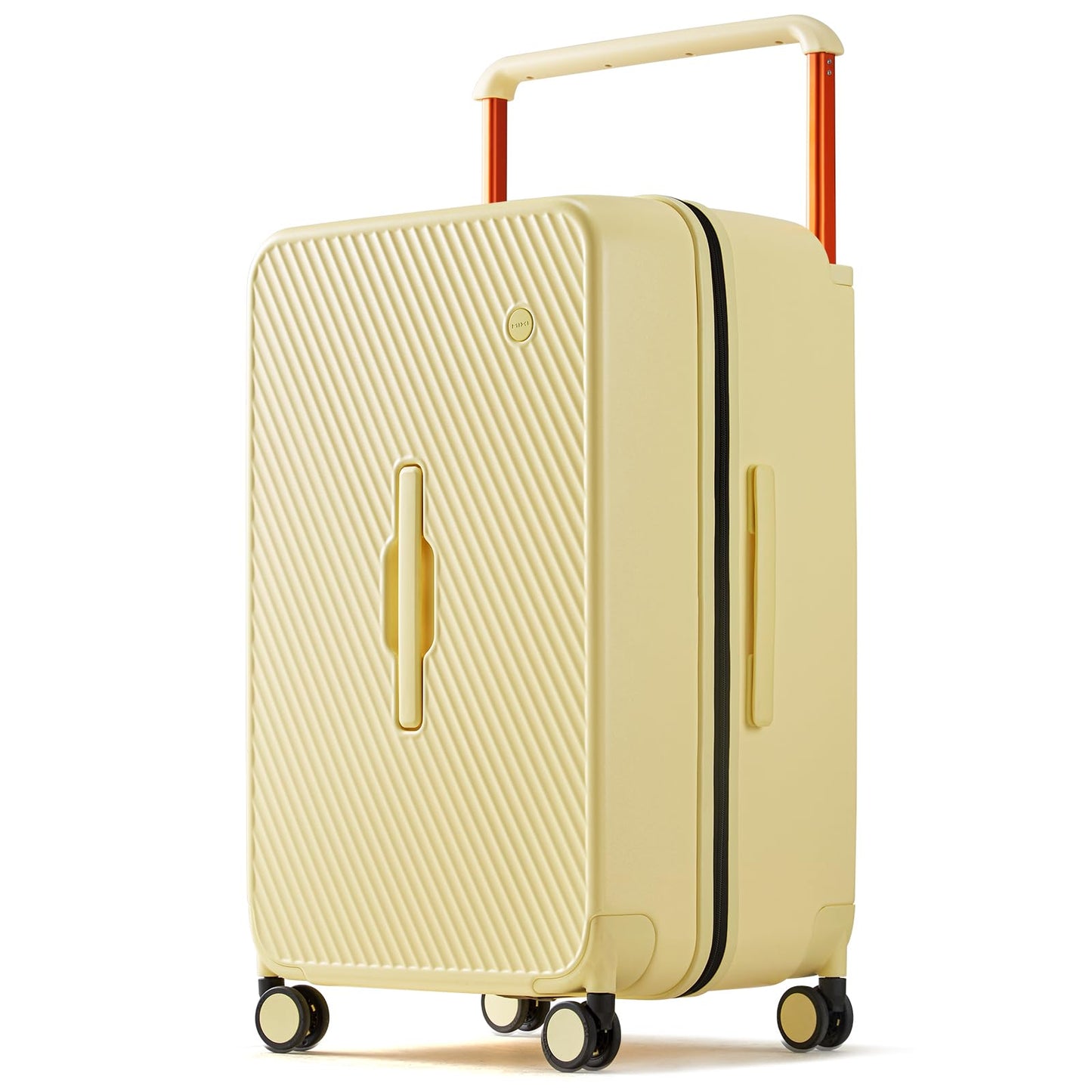 Large Hardside Checked Suitcase with Spinner Wheels and Wide Handle