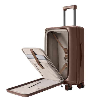 Expandable Carry-On Luggage with Front Compartment and TSA Lock