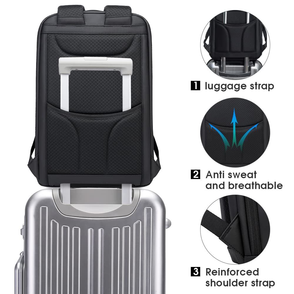 Waterproof Business Laptop Backpack with USB Charging Port