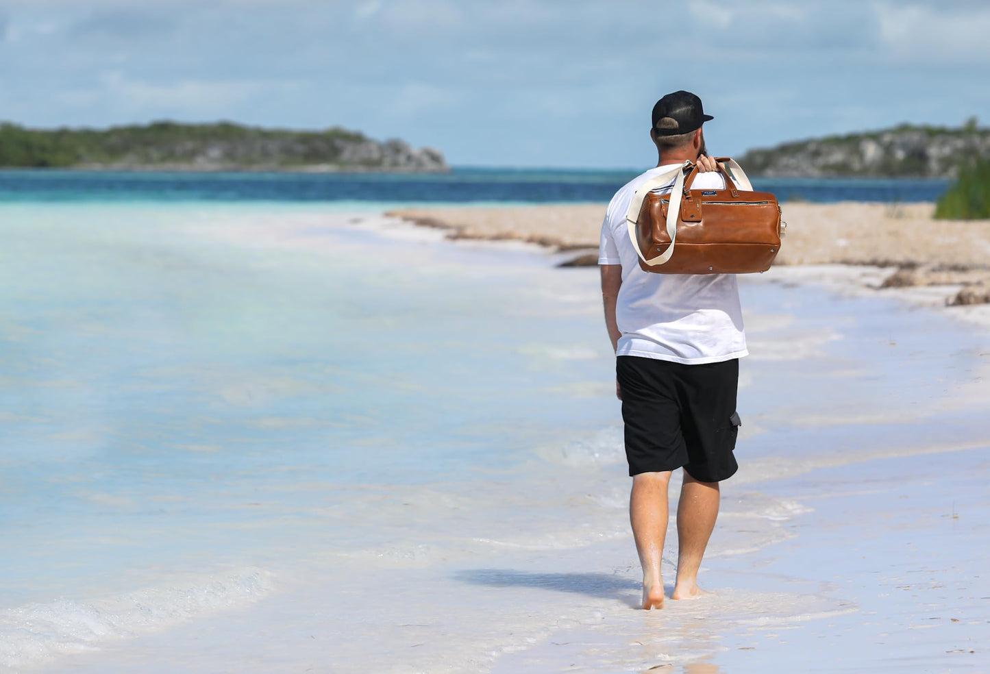 Handmade Full-Grain Leather Weekender Duffel Bag
