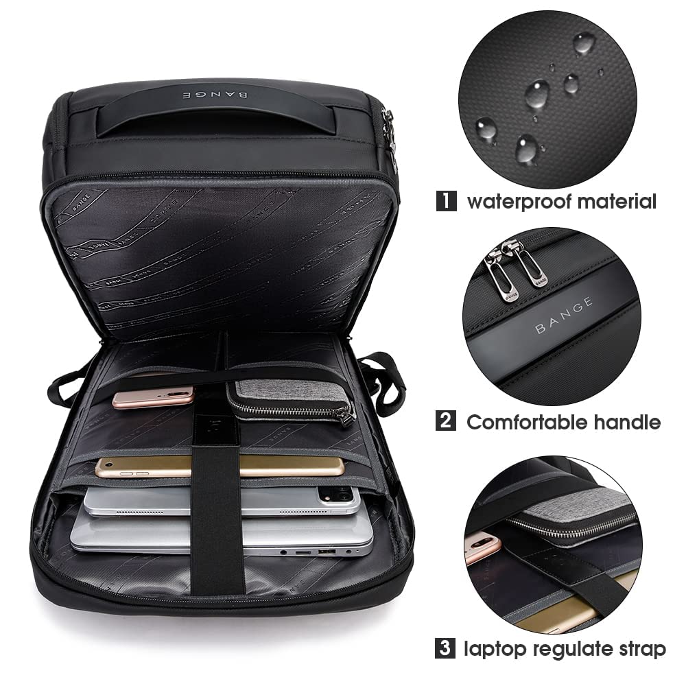Waterproof Business Laptop Backpack with USB Charging Port