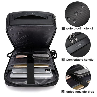 Waterproof Business Laptop Backpack with USB Charging Port
