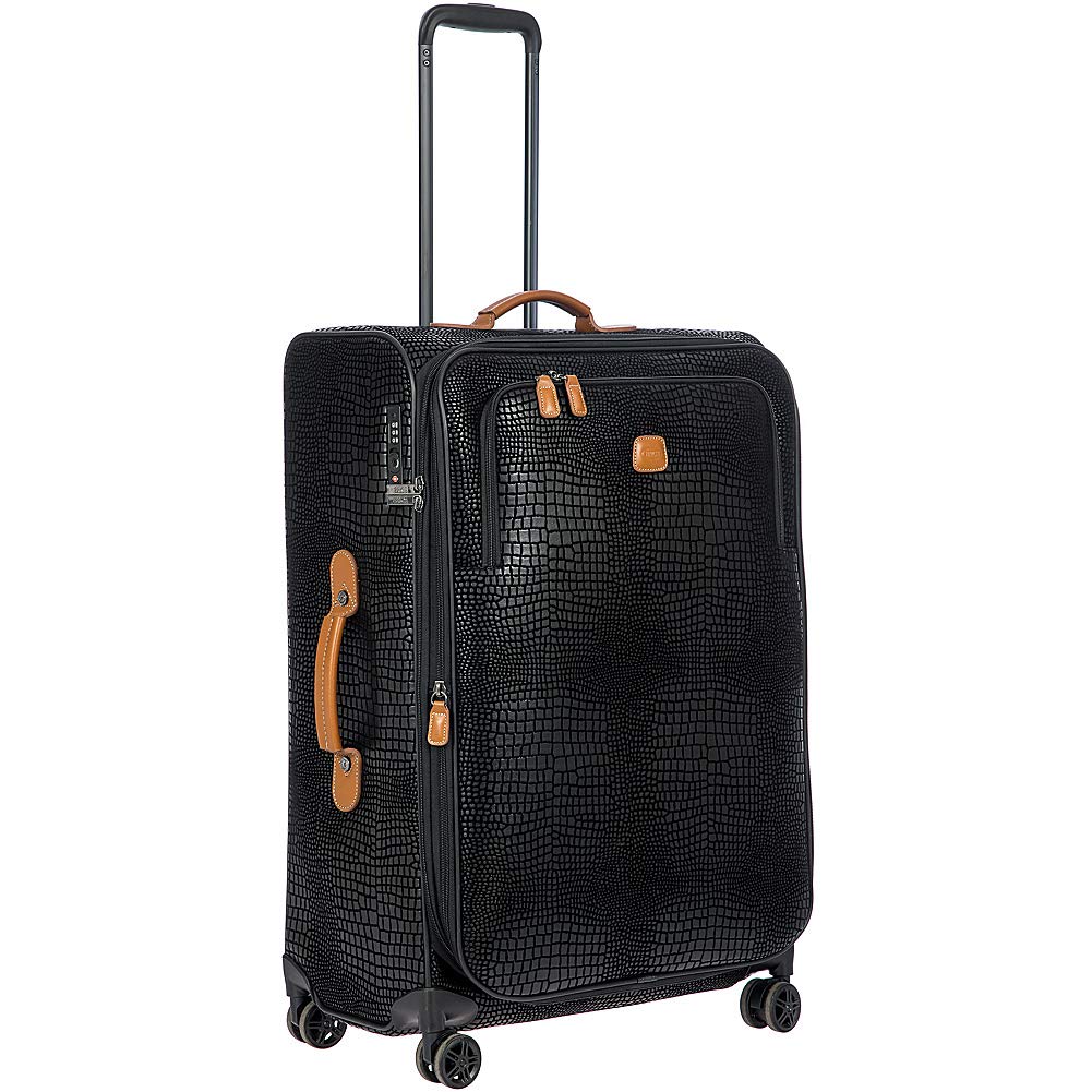 Expandable Spinner Suitcase with Leather Shell and TSA Lock