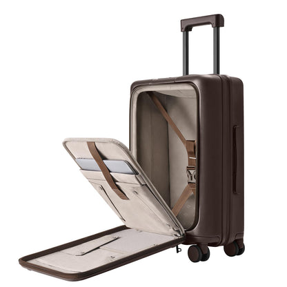 Expandable Carry-On Luggage with Front Compartment and TSA Lock
