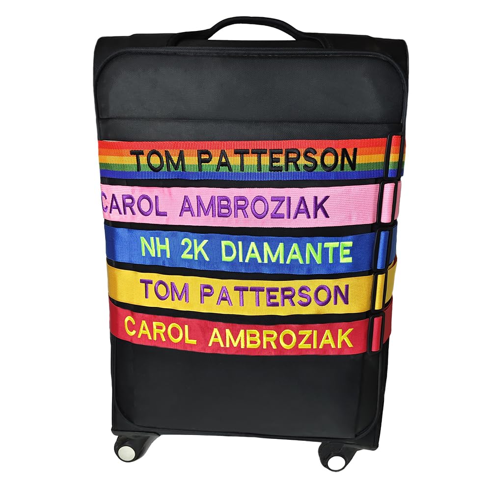 Personalized Embroidered Luggage Strap with Name Tag