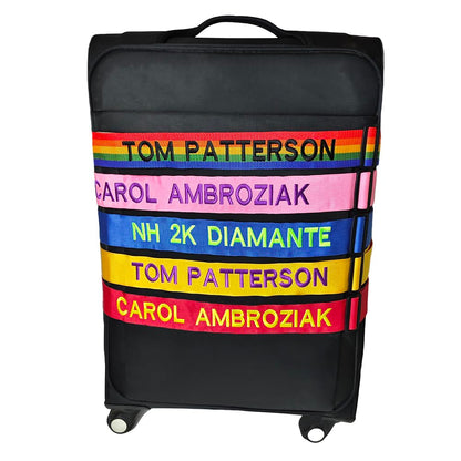 Personalized Embroidered Luggage Strap with Name Tag