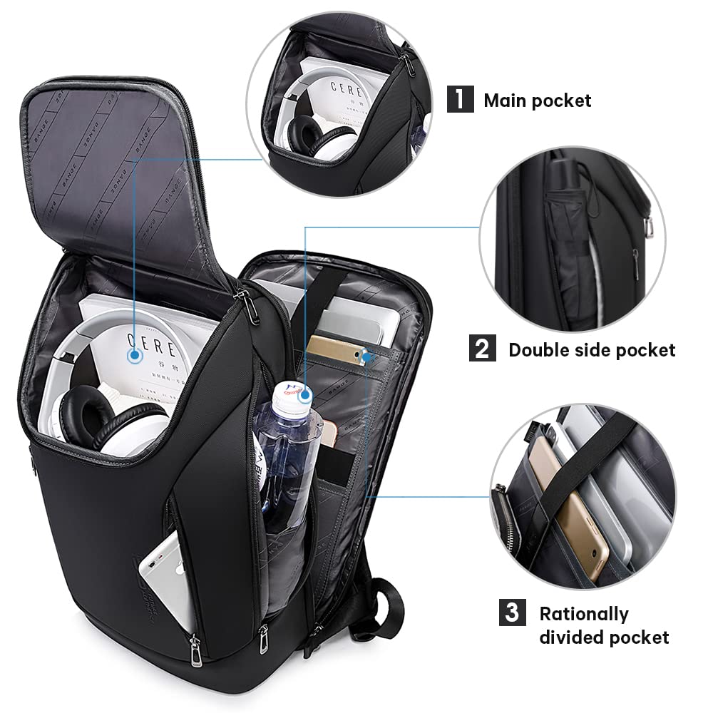 Waterproof Business Laptop Backpack with USB Charging Port