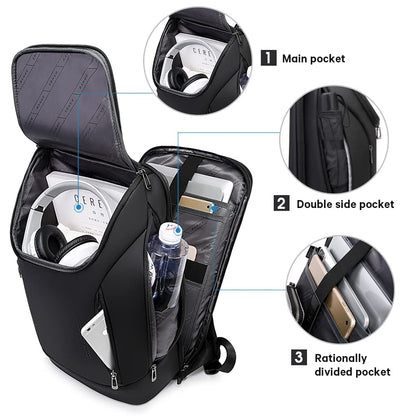 Waterproof Business Laptop Backpack with USB Charging Port
