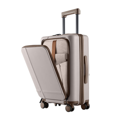 Expandable Carry-On Luggage with Front Compartment and TSA Lock