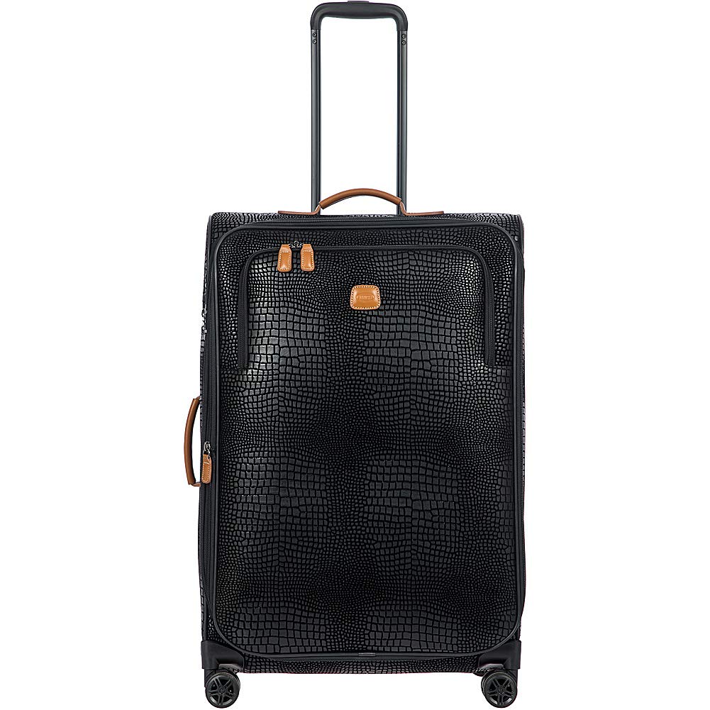 Expandable Spinner Suitcase with Leather Shell and TSA Lock