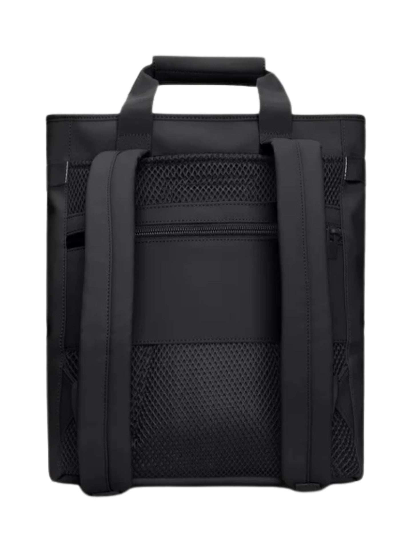 RAINS Unisex Black Backpack with Pockets