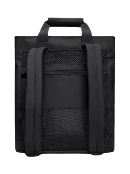 RAINS Unisex Black Backpack with Pockets