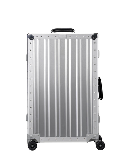 Aluminum Check-In Suitcase with Leather Handles