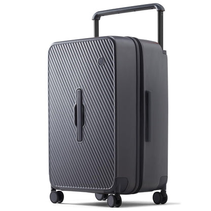 Large Hardside Checked Suitcase with Spinner Wheels and Wide Handle