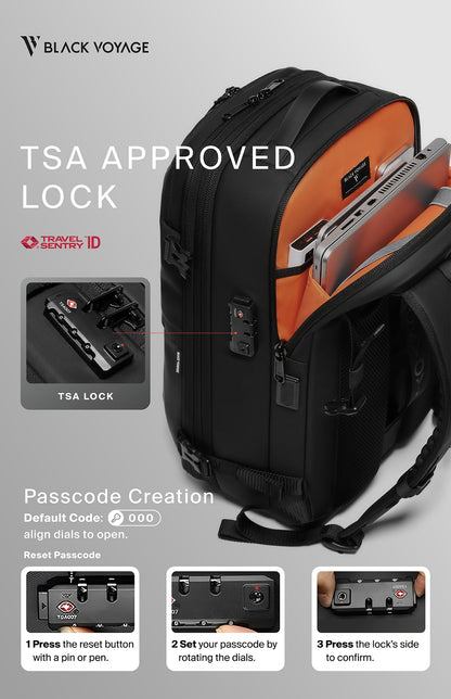 60L Expandable Vacuum Compression Travel Backpack with TSA Lock