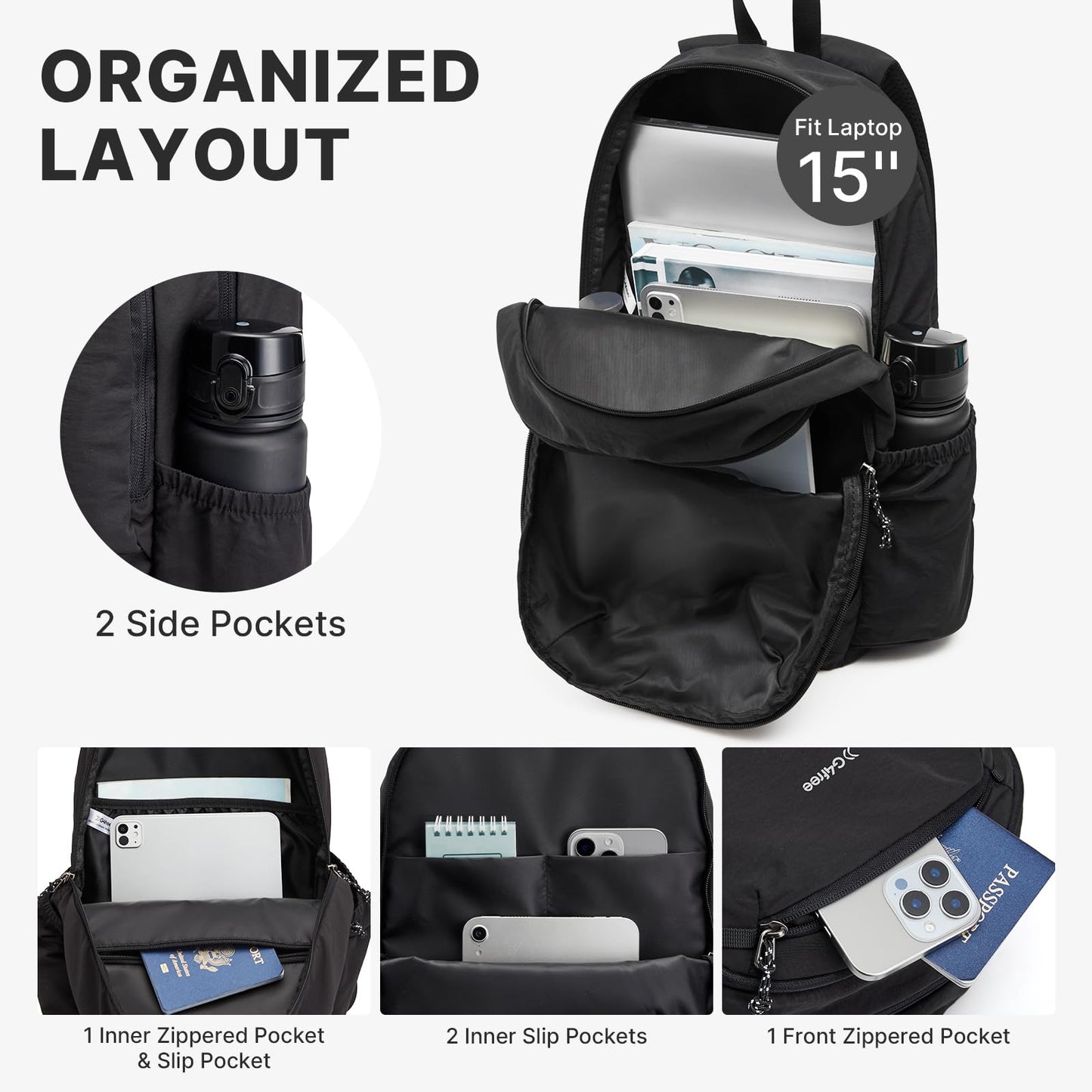 15L Lightweight Hiking and Travel Backpack