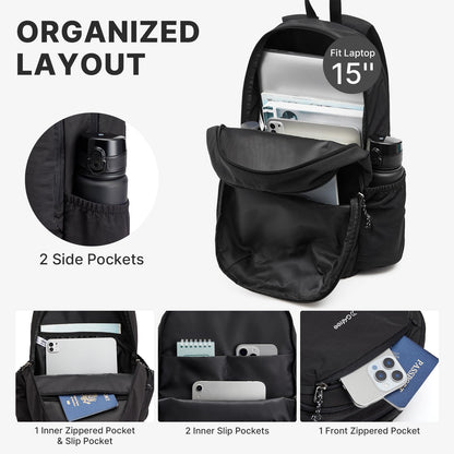 15L Lightweight Hiking and Travel Backpack