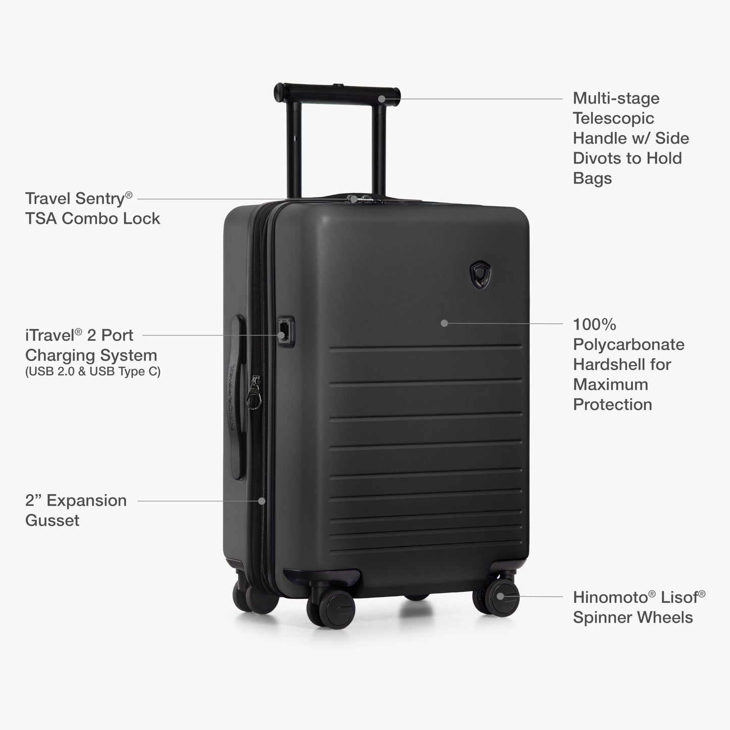 Traveler's Choice Markham Hardside Expandable Luggage with Hinomoto Spinner Wheels