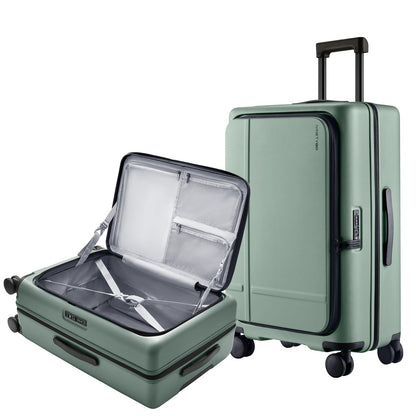 Expandable Carry-On Luggage with Front Compartment and TSA Lock