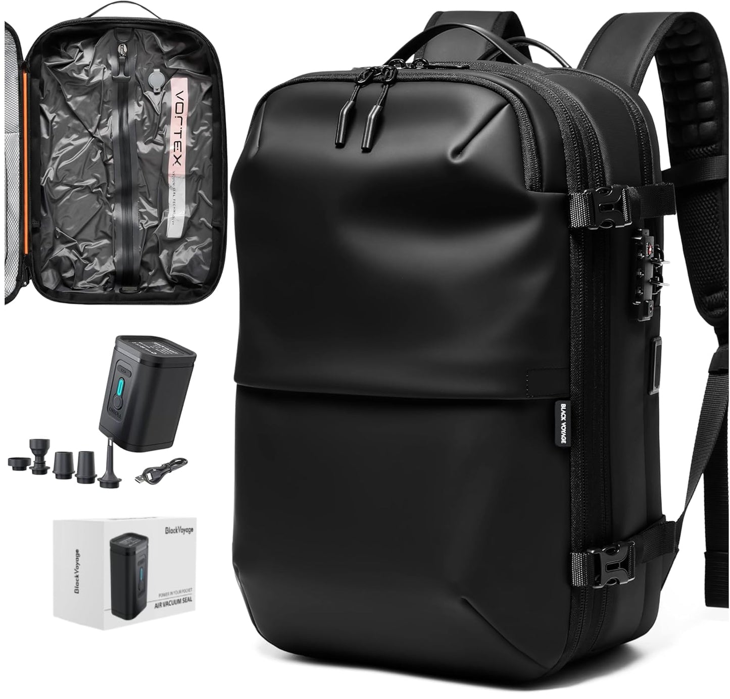 60L Expandable Vacuum Compression Travel Backpack with TSA Lock