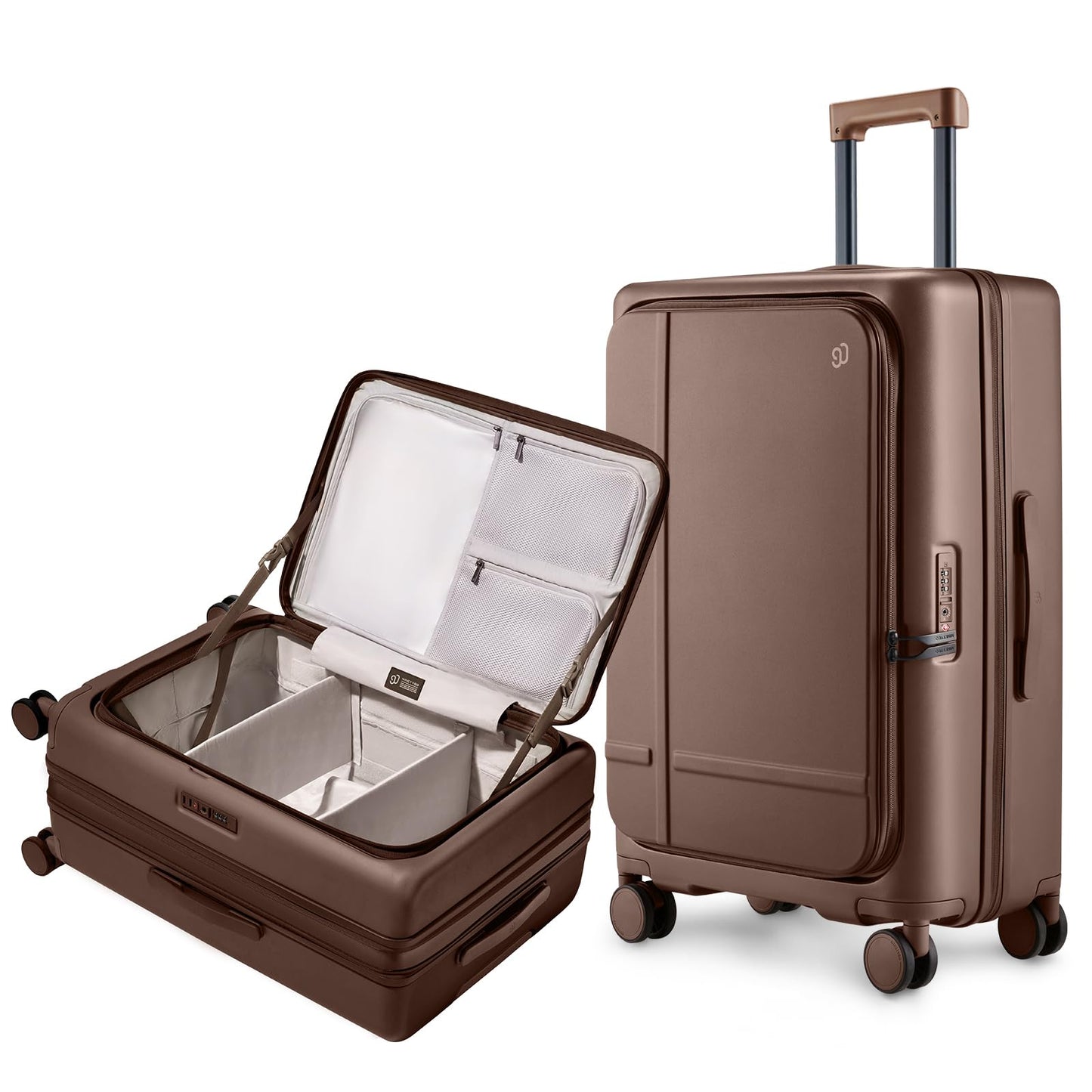 Expandable Carry-On Luggage with Front Compartment and TSA Lock