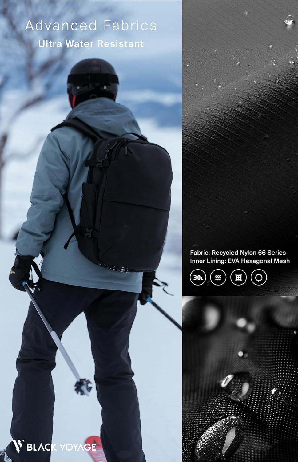60L Expandable Vacuum Compression Travel Backpack with TSA Lock