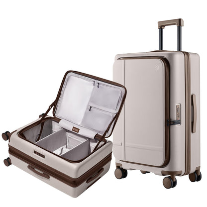 Expandable Carry-On Luggage with Front Compartment and TSA Lock