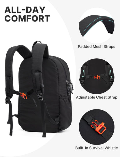 15L Lightweight Hiking and Travel Backpack