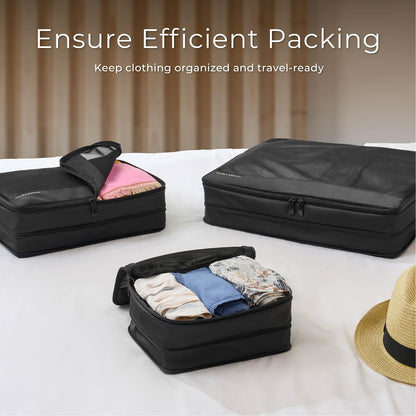 3-Piece Compression Packing Cube Set for Travel Organization