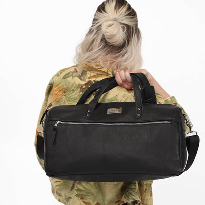 Handmade Full-Grain Leather Weekender Duffel Bag