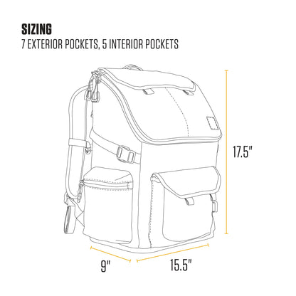 35L Water-Resistant Work Backpack with Laptop Sleeve