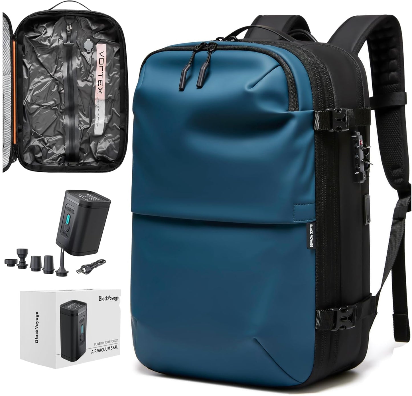 60L Expandable Vacuum Compression Travel Backpack with TSA Lock