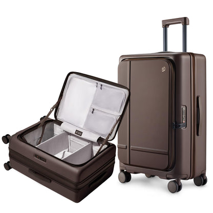 Expandable Carry-On Luggage with Front Compartment and TSA Lock