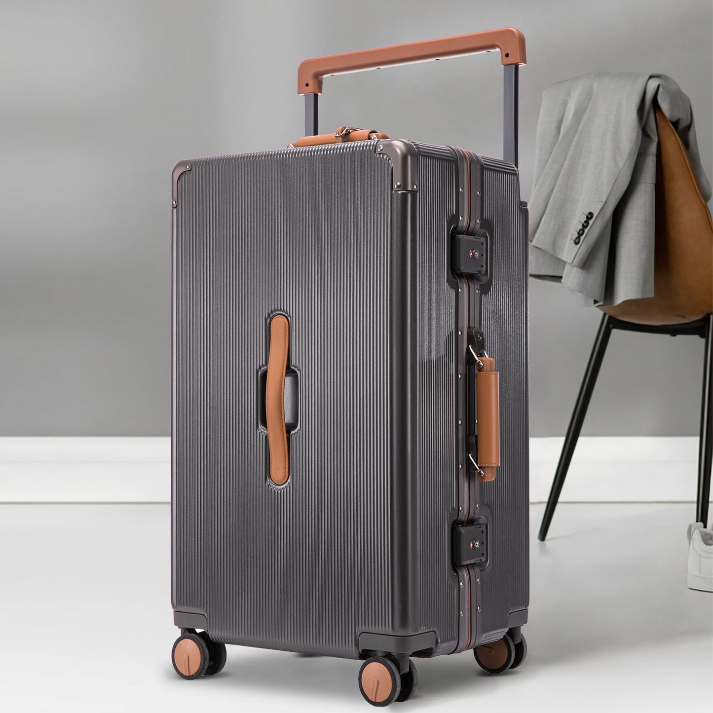 Zipperless Hardside Spinner Suitcase with TSA Lock and Wide Handle