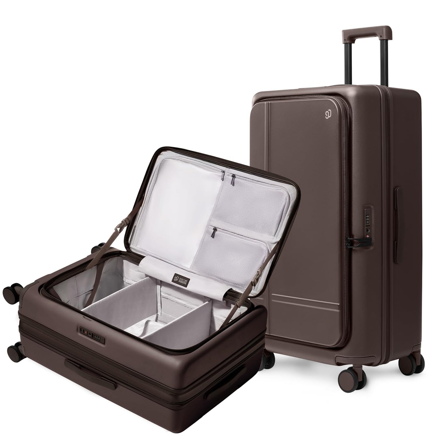Expandable Carry-On Luggage with Front Compartment and TSA Lock