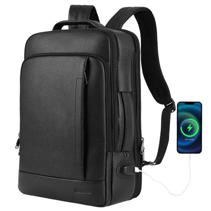 Full-Grain Leather Laptop Backpack for Men and Women
