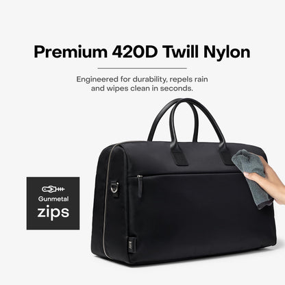 Carry-On Split Weekender Bag with Zipped Pockets and Pass-Through Sleeve