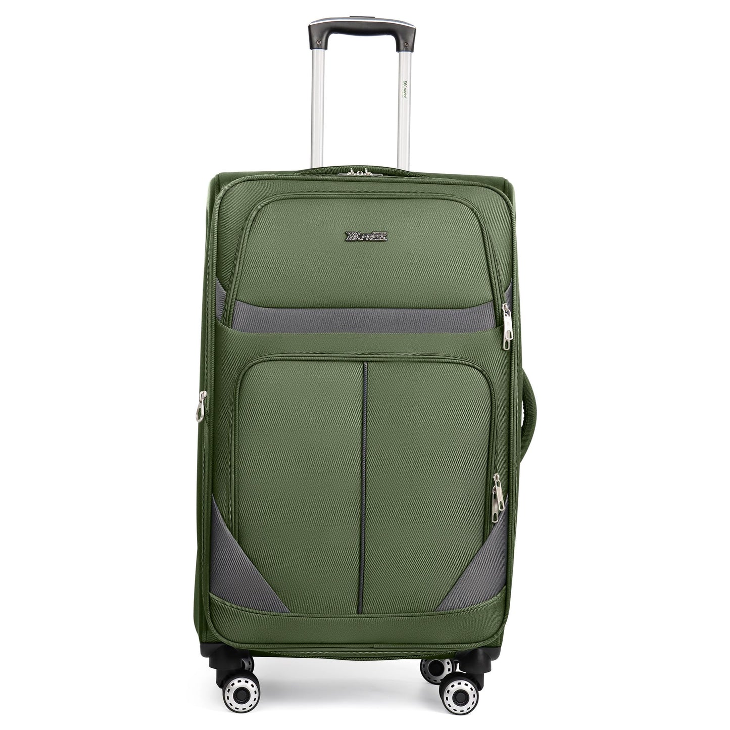 3-Piece Expandable Softside Luggage Set with Spinner Wheels and Lock