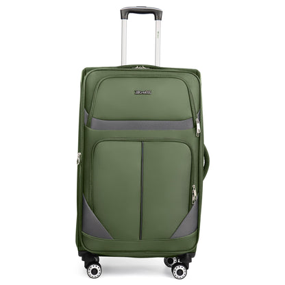 3-Piece Expandable Softside Luggage Set with Spinner Wheels and Lock