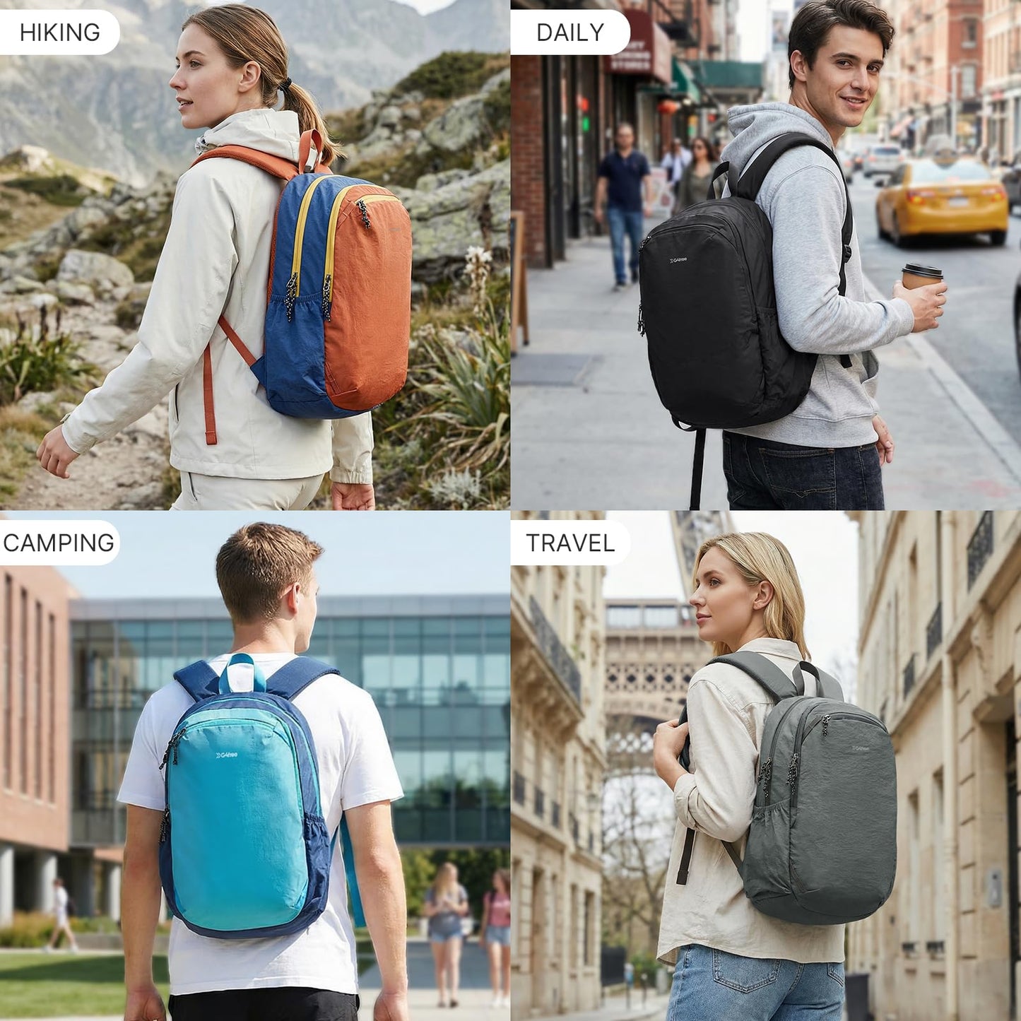 15L Lightweight Hiking and Travel Backpack