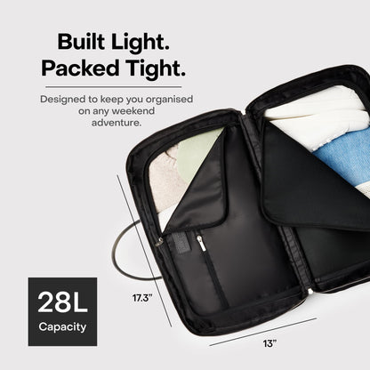 Carry-On Split Weekender Bag with Zipped Pockets and Pass-Through Sleeve