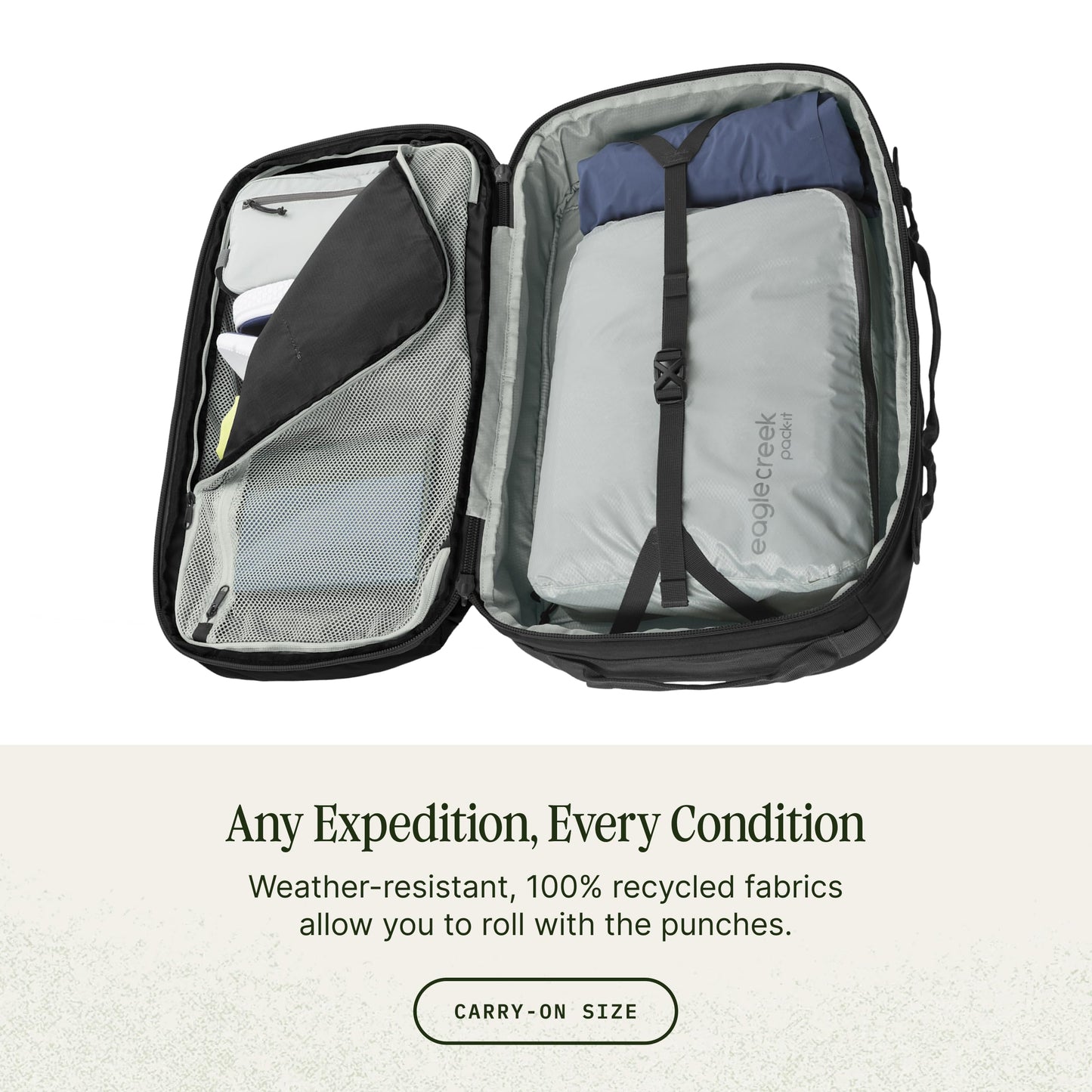 40L Lightweight Travel Backpack with Expandable Storage and Laptop Compartment