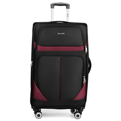3-Piece Expandable Softside Luggage Set with Spinner Wheels and Lock